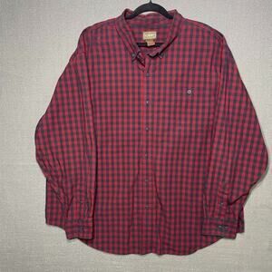 C.E. Schmidt Workwear Men's Big & Tall Size 3X Red Plaid Shirt 100% Cotton
